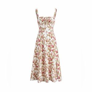 Rosebud floral midi dress